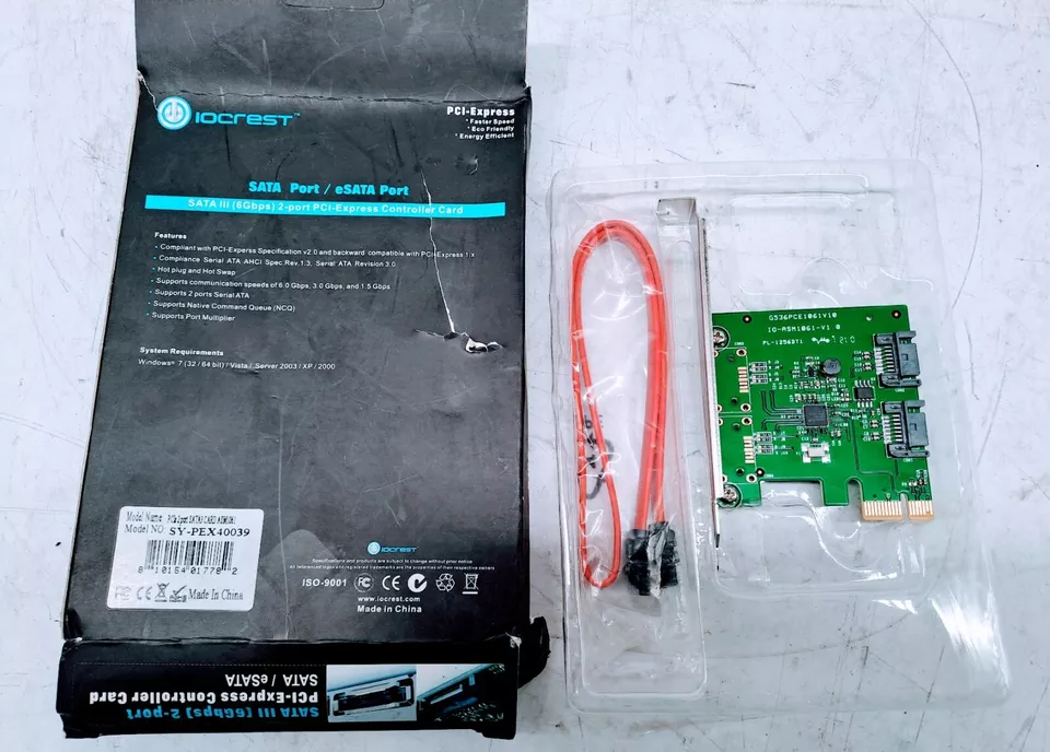 Tarjeta Syba IOCREST SY-PEX40039 2 puertos SATA III PCI-e 2,0 x1 (6 GBPS) Foto 2 de 3