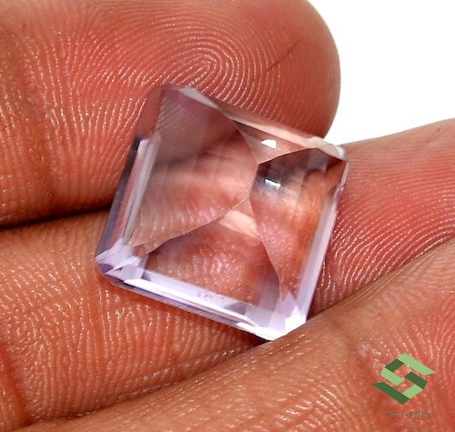 Piedra preciosa suelta certificada de amatista rosa natural corte octágono 16x16 mm 19,65 CTS - Imagen 7 de 10