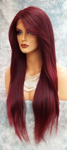 LACE FRONT C PART STRAIGHT WITH SIDE BANG  WIG  T1B.BURGANDY GORGEOUS SEXY 471 - Bild 10 von 12