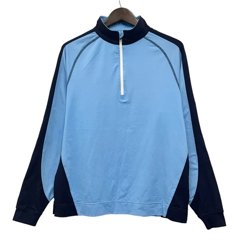 FootJoy FJ Men's 1/2 Zip Golf Pullover Shirt Nylon/Spandex Blue/Navy Logo M guc