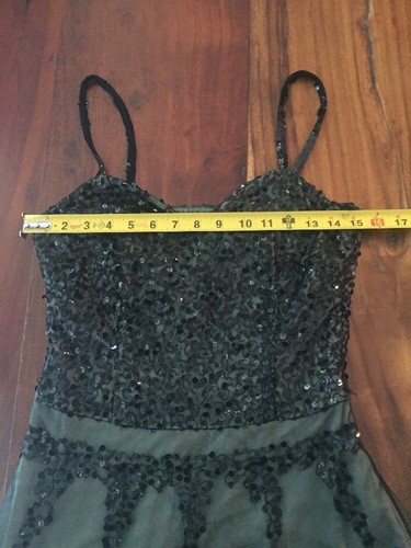 Lux Urban Outfitters Kleid Netz Seide Pailletten Cocktail Grün Schwarz Gr. 5  - Bild 9 von 13