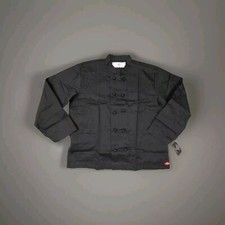 Dickies Chef Coat Jacket Mens Extra Large CW070304B Cloth Knot Button Black NWT