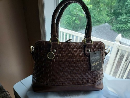 Patricia Nash Handtasche Leder Augusta geflochten cognac limitierte Auflage nur 300 hergestellt - Bild 2 von 8
