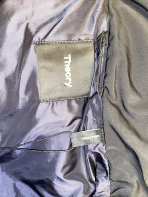 Theory Puffer Vest BTN Long Black Size 