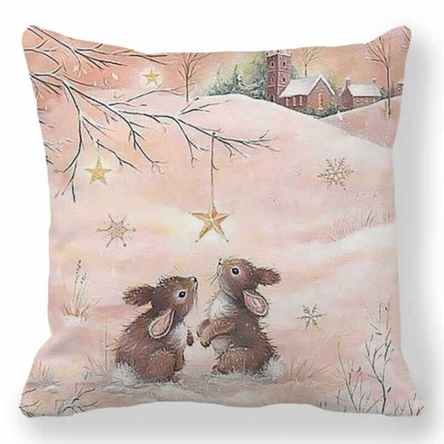 Almohada Para Hogar Decoración Navidad Conejo Funda de Almohada Feliz Año Nuevo Feliz Navidad - Imagen 34 de 49