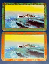 EN78 Swap Playing Cards 2 VINTAGE ENGLISH NAMED SHIPS ROLLING DOWN TO RIO