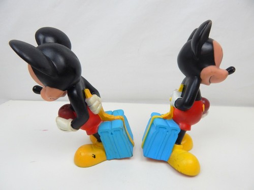Pair Walt Disney Mickey Mouse Vinyl Figure Squeeze Toys School Boy Day 8" tall - Picture 2 of 5