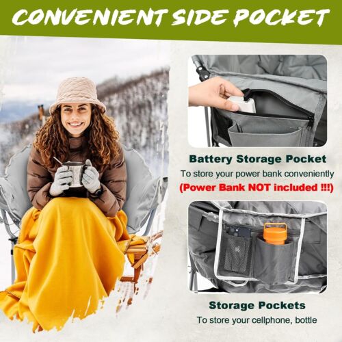 MOPHOTO Oversized Heated Camping Chair, Patio Lounge Chairs with 3 Heat Levels - Picture 46 of 57