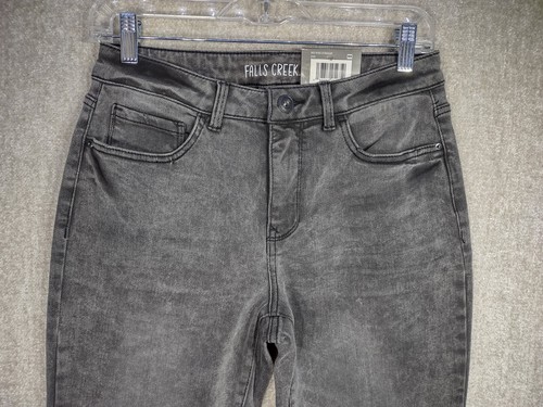 Falls Creek Womens Sz 8 Gray Mid-Rise Straight Stretch Crop Jeans NWT 28x26 - Picture 2 of 7