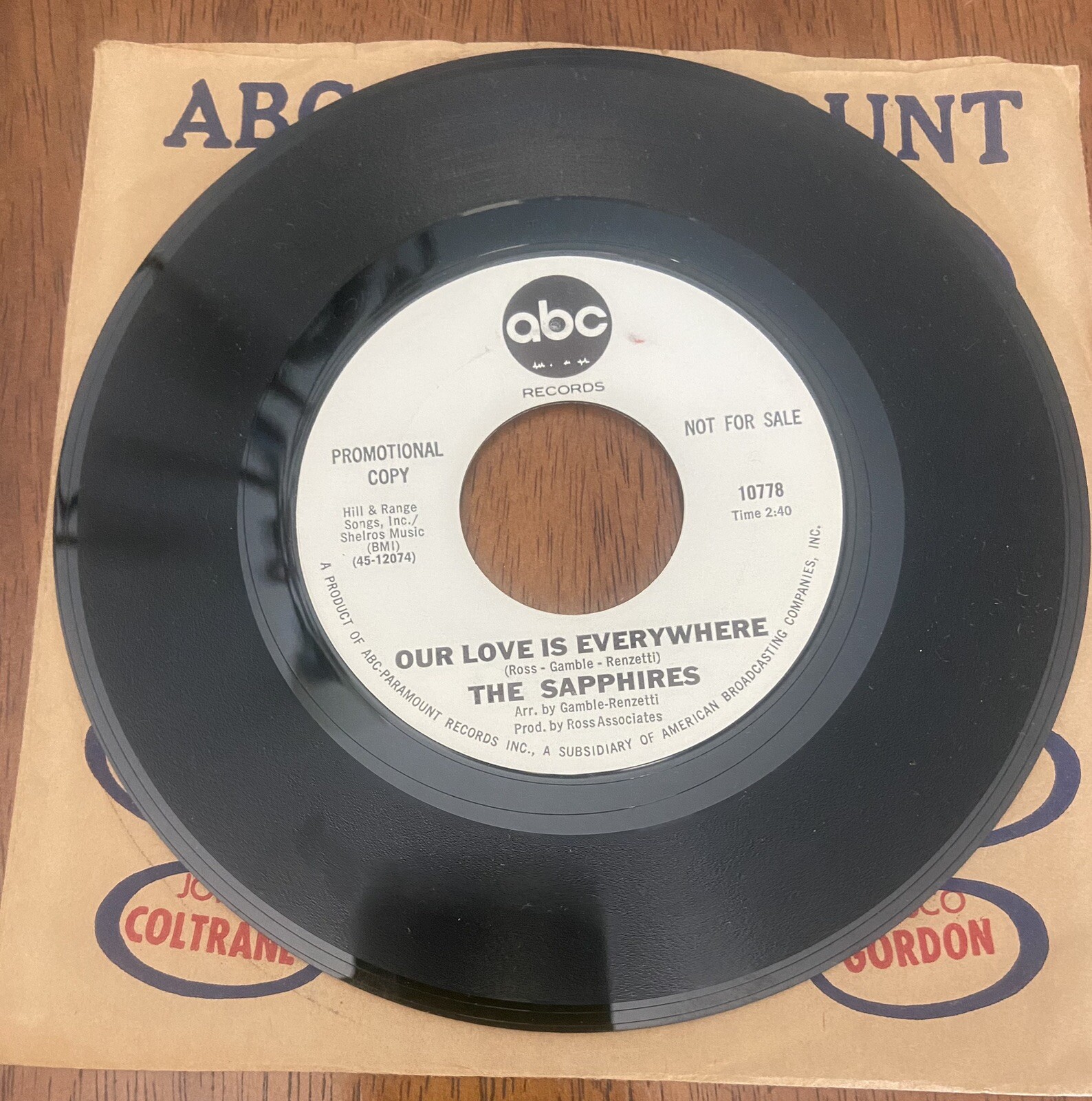 The Sapphires The Slow Fizz 1966 7” 45 RPM Styrene Record Northern