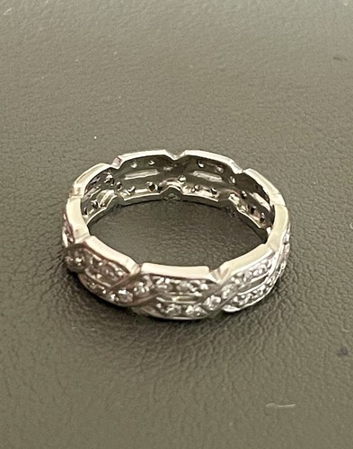 Platin 0,54 ctw Diamant Ewigkeitsband. Größe 6,25 (H24) - Bild 6 von 8