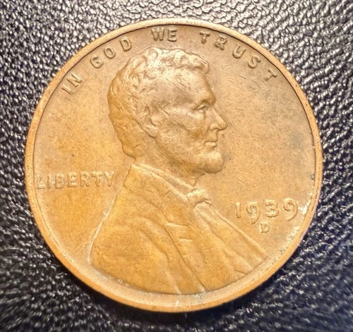 1939-D Lincoln Wheat Bronze Small Cent BN US One Cent Coin Circulated