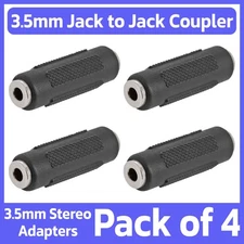 4 Pack 3.5mm Stereo Female to Female Coupler AUX 1/8" Jack Headphone Adapter
