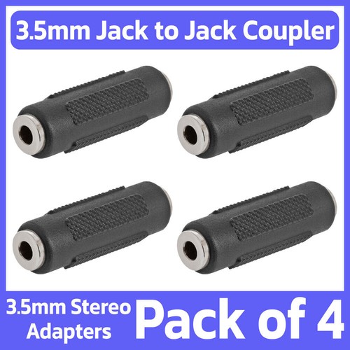 4 Pack 3.5mm Stereo Female to Female Coupler AUX 1/8" Jack Headphone Adapter - Picture 1 of 5