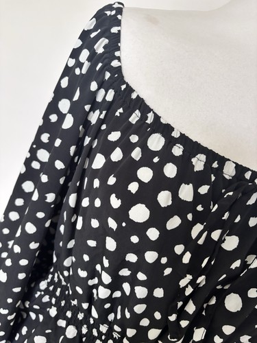 TU WOMAN .. Black and White Spot Gypsy Style Top Size 20 - Picture 2 of 6