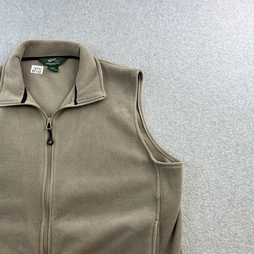 Woolrich Vest Mens Large Tan Fleece Full Zip Sleeveless Outdoor Hiking Jacket - Picture 8 of 12