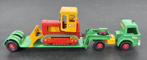 R14 60er Jahre Lesney Matchbox King Size K17 Dyson Tieflader mit Koffer Traktor Vintage