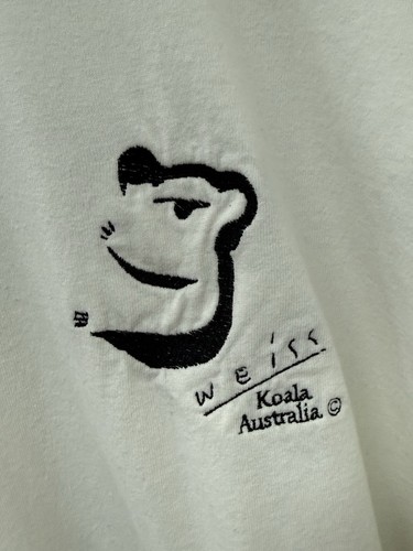 T-shirt vintage Koala Weiss Australia manica corta bianca arte grande L - Foto 2 di 6