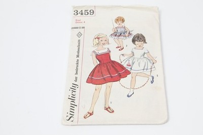 Schnittmuster Simplicity 3459 - Kind Größe 4 | 50er 60er Jahre - Kleid Kleidchen