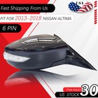 Passenger Power Mirror with Turn Signal Heated Black for Nissan Altima 2013-2018