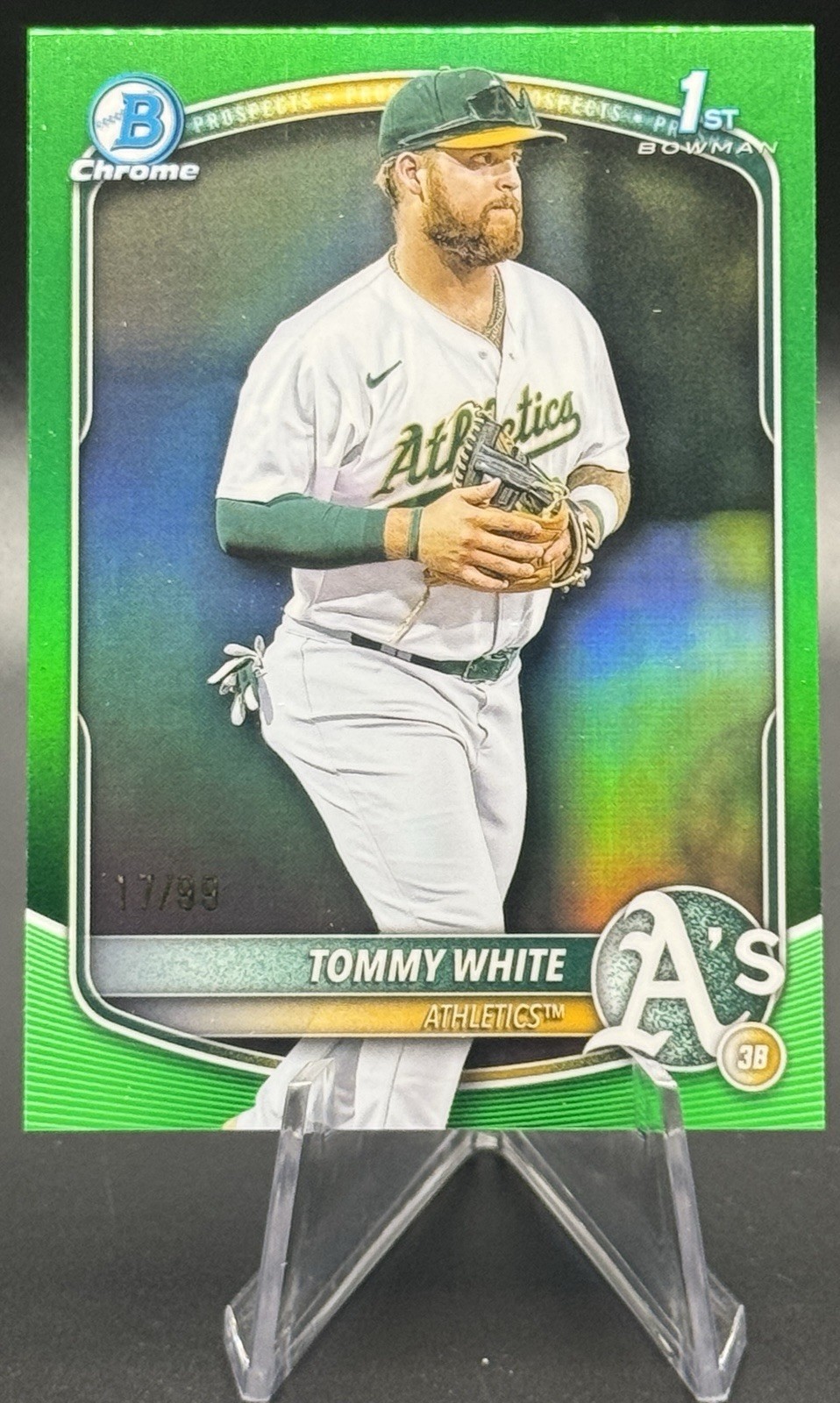 2025 1st Bowman Chrome TOMMY WHITE #BCP-251 Green Refractor /99 Team Color Match