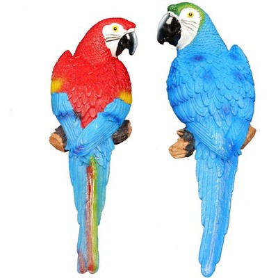 Tropical Bird Decor - 12.5'' Artificial Parrot Pair