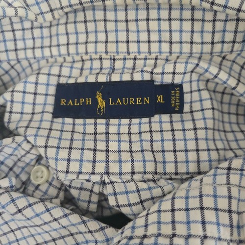 Ralph Lauren Blue Label Mens Shirt Blue Checkered XL Long Sleeve Button Down - Picture 4 of 4