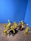 Vintage 1950s Marx Western Town Play Set Yellow 60mm Cowboys Lot