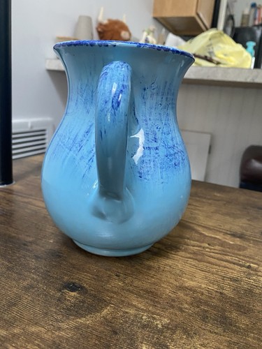 Vintage Made in Italy Blue Glazed Stoneware Pitcher - Picture 4 of 8