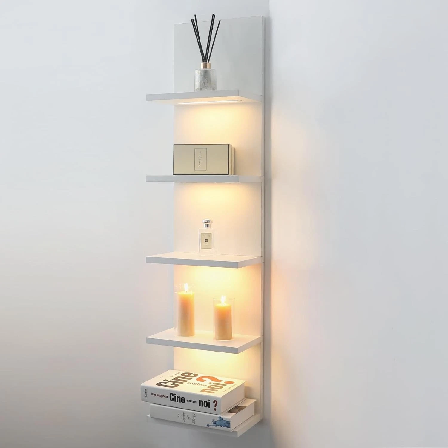 5 Tier Wall Shelf Unit White Shelves,Lack Shelf Wall Shelves