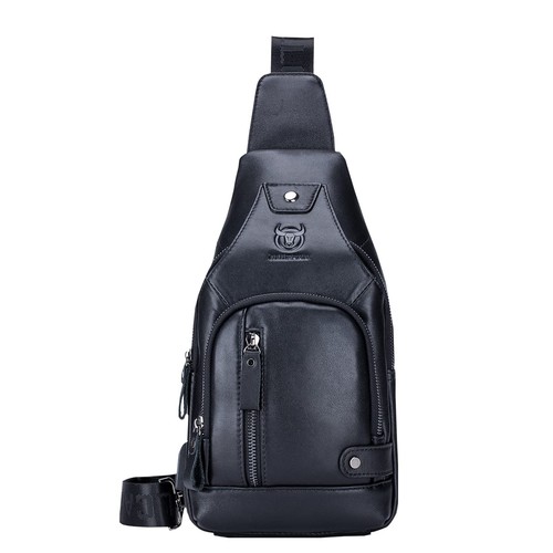 Genuine Leather Sling Bag for Men Crossbody Shoulder Chest Pack Hiking Casual...