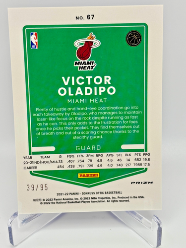 2021-22 Panini Donruss Optic - /95 Victor Oladipo #67 Blue Disco Prizm - Picture 2 of 2