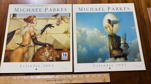 Lot 2 Wandkalender World of Michael Parkes Kunst Illustrationen 2004 2005