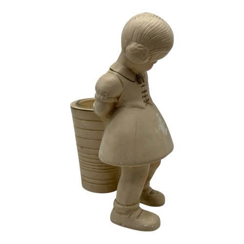 Vintage Coventry Ware Deutsches Mädchen Kreidegeschirr 8" Figur Kerzenhalter Vase - Bild 7 von 17