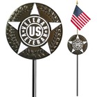 Anley American Veteran Grave Marker with US National Stick Flag 34 Inch Tall ...