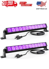 Atfoyer 2PCS 40W LED Black Light Bar, Black Lights for Glow Party, Blacklight wi