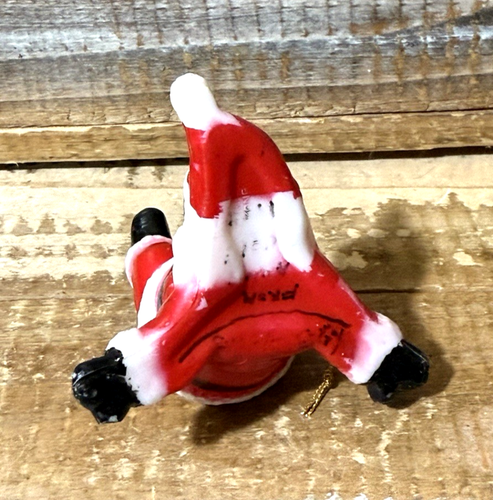 2er Set Vintage Tumbling Santa Ornamente Hartplastik - Bild 5 von 11