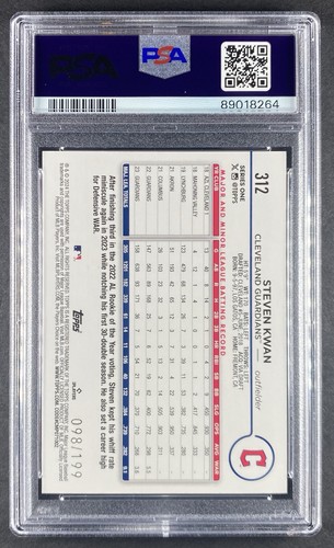 STEVEN KWAN 2024 Topps Serie 1 Red Crackle Foil #/199 PSA 10 Guardiani POP 1 - Foto 2 di 2