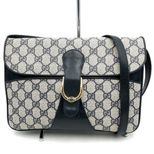 GUCCI 904 02 025 GG Supreme Canvas Navy Vintage Shoulder Bag Women's PB14894