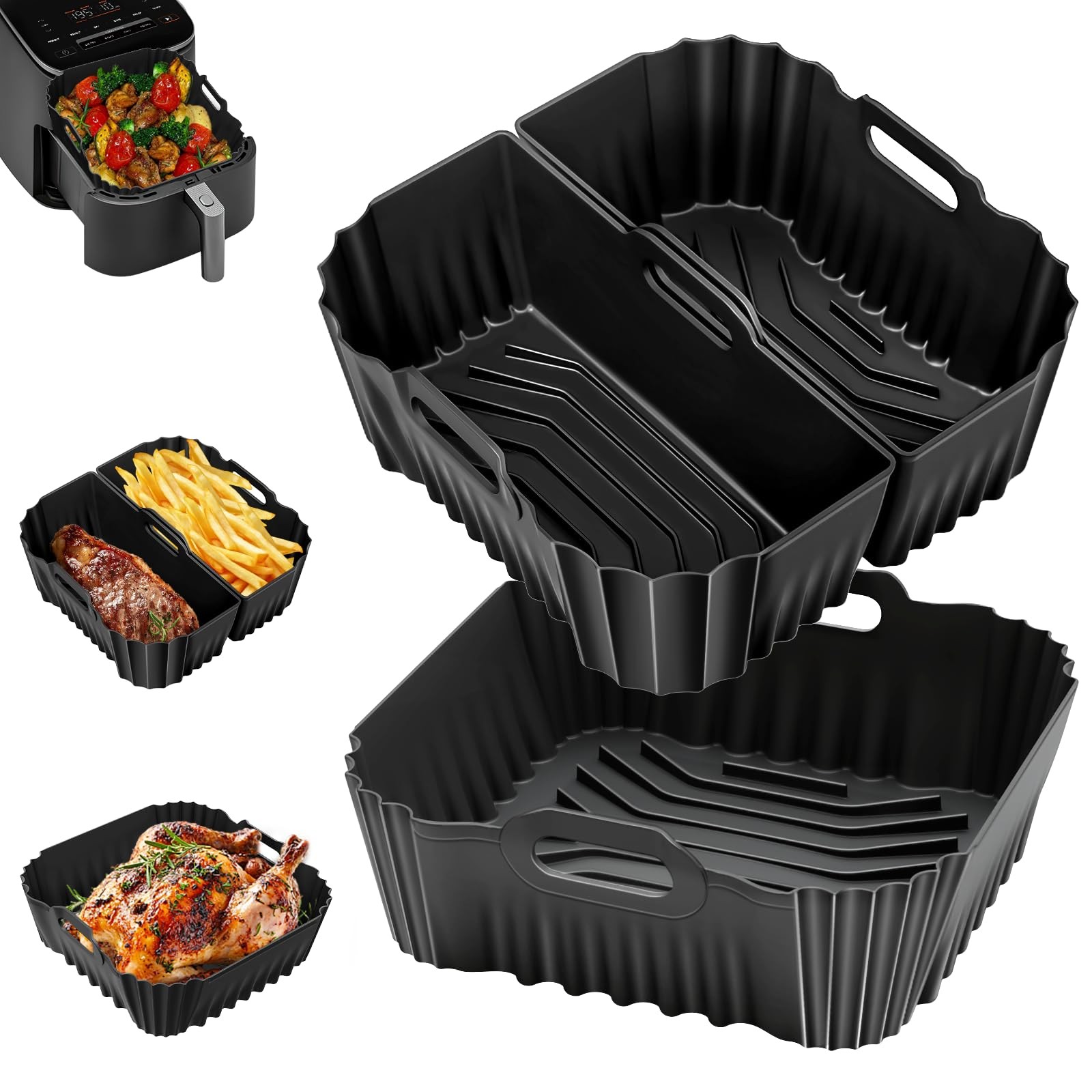 Moule silicone air fryer de qualité supérieure pour cuve Philips 2000 6.2L gris
