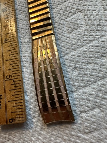 Correa de reloj vintage para hombre talla 11/16 extremos Kreisler oro 10K relleno elástico flexible - Imagen 3 de 9