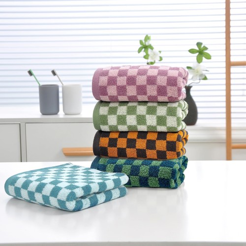 5Pack Hand Towels for Bathroom Checkered Cotton Face Towels Soft Absorbent fo... - Picture 3 of 9