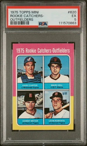 1975 TOPPS MINI #620 ROOKIE CATCHERS-OUTFIELDERS ROOKIE RC PSA 5