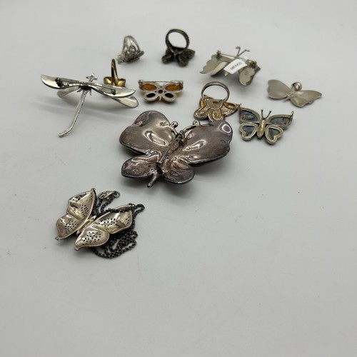 Vintage Sterling Silver Butterfly Jewelry Icy Lot of 11 4.4 OZT - Picture 7 of 9