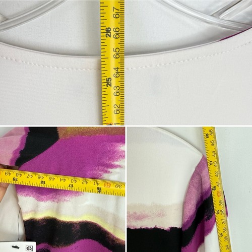 Top Alfani Estampado Columpio Multicolor Púrpura Mujer Talla PL NUEVO NUEVO CON ETIQUETAS - Imagen 11 de 19