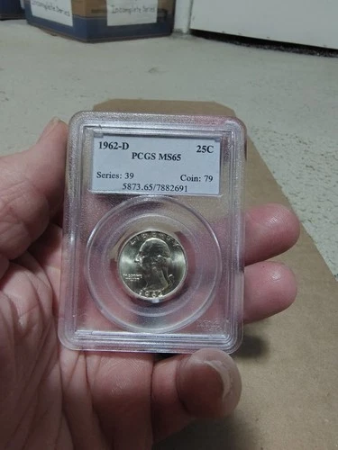 1962 D Washington Quarter Graded MS65 PCGS White/Luster Series & Coin Number