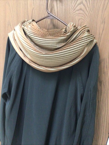 Mycra Pac raincoat brown black pockets pleated hood/collar reversible, sz S-M - Picture 18 of 19