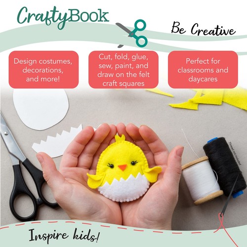 CraftyBook Felt Sheets - 8 x 12in Craft Felt Fabric Squares with 40 Assorted ... - Picture 3 of 7
