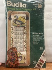 Vtg Bucilla Duck In Pond 1984 Jeweled Calendar Kit 49166
