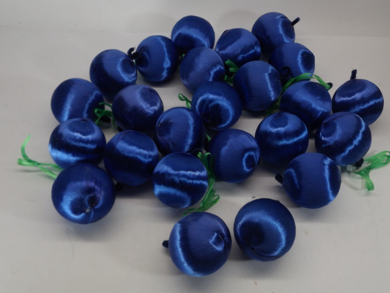 Lot Of 20+ Satin Spun Unbreakable Navy Blue Christmas  2.25” Ball Ornaments